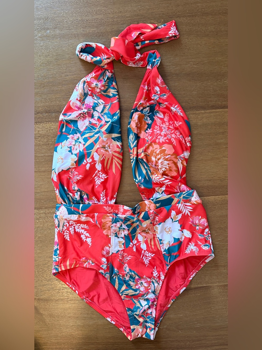 Modcloth Bethany One Piece Red Swimsuit size Medium